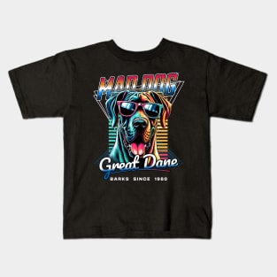 Mad Dog Jack Great Dane Dog Kids T-Shirt